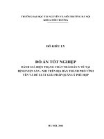 ĐÁNH GIÁ HIỆN TRẠNG CHẤT THẢI RẮN Y TẾ TẠI BỆNH VIỆN SẢN  NHI TRÊN ĐỊA BÀN THÀNH PHỐ VĨNH YÊN VÀ ĐỀ XUẤT GIẢI PHÁP QUẢN LÝ PHÙ HỢP