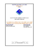 VAI TRÒ CỦA CÔNG TÁC VĂN THƯ, LƯU TRỮ TRONG CẢI CÁCH HÀNH CHÍNH NHÀ NƯỚC