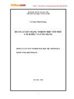 Khóa luận tốt nghiệp   huấn luyện mạng nơron RBF với mốc cách đều và ứng dụng