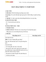 Giáo án Tự nhiên xã hội 1 bài 9: Hoạt động và nghỉ ngơi