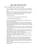 ĐỀ CƯƠNG ĐỘC HỌC MÔI TRƯỜNG