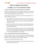 Những chính sách nổi bật có hiệu lực từ cuối tháng 5/2016