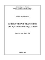 Kỹ thuật thủy vân thuận nghịch ứng dụng trong xác thực ảnh gốc 