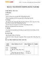 Giáo án Địa lý 4 bài 21: Người dân ở đồng bằng Nam Bộ