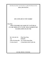 ĐỂ CƯƠNG ĐỒ ÁN TỐT NGHIỆP: PHÂN TÍCH HIỆU QUẢ KINH TẾ VÀ KĨ THUẬT  CỦA HỆ THỐNG XỬ LÝ NƯỚC THẢI TẠI BỆNH VIỆN  ĐA KHOA ĐỐNG ĐA HÀ NỘI