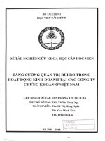 tăng cường quản trị rủi ro trong hoạt động kinh doanh tại các công ty chứng khoán ở việt nam 