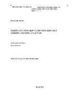 Luận án tiến sĩ hóa học nghiên cứu tổng hợp và mở vòng hợp chất aziridin, azetidin, β lactam 