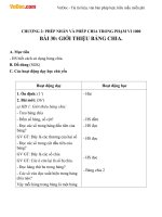 Giáo án Toán 3 chương 2 bài 30: Giới thiệu bảng chia