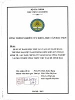 quản lý danh mục cho vay tại các ngân hàng thương mại việt nam trong điều kiện suy thoái kinh tế lấy dẫn chứng từ ngân hàng nông nghiệp và phát triển nông thôn việt nam để minh họa 