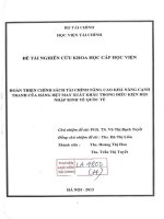 hoàn thiện chính sách tài chính nâng cao khả năng cạnh tranh của hàng dệt may xuất khẩu trong điều kiện hội nhập kinh tế quốc tế 