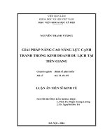 Giải pháp nâng cao năng lực cạnh tranh trong kinh doanh du lịch tại tiền giang