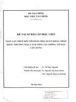 gian lận thuế đối với hàng hóa xuất khẩu nhập khẩu thương mại cách tiếp cận thông tin bất cân xứng 
