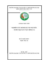 NGHIÊN CỨU ĐÁNH GIÁ TÀI NGUYÊN  NƯỚC MẶT LƯU VỰC SÔNG CẢ