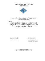 LUẬN VĂN CHÍNH SÁCH VÀ PHÁP LUẬT HỖ TRỢ KHI GIẢI PHÓNG MẶT BẰNG