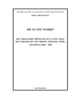 QUY HOẠCH HỆ THỐNG QUẢN LÝ CHẤT THẢI RẮN CHO HUYỆN YÊN PHONG, TỈNH BẮC NINH;  GIAI ĐOẠN 2020 – 2030