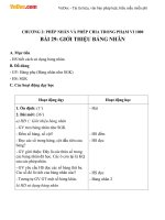 Giáo án Toán 3 chương 2 bài 29: Giới thiệu bảng nhân