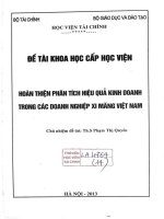 hoàn thiện phân tích hiệu quả kinh doanh trong các doanh nghiệp xi măng việt nam 