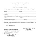 ĐƠN XIN XÉT TỐT NGHIỆP