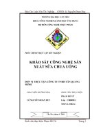 Báo cáo thực tập Khảo sát công nghệ sản xuất sữa chua uống