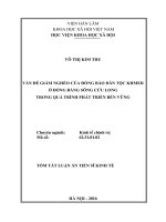 Vấn đề giảm nghèo của đồng bào dân tộc khmer ở đồng bằng sông cửu long trong quá trình phát triển bền vững (TT)