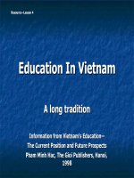Education in Vietnam, a long tradition