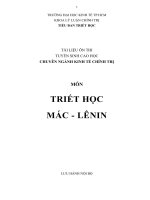 Đề cương chi tiết ôn tập Cao học chuyên ngành Kinh tế Chính trị