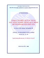 Nâng cao hiệu quả sử dụng đất nông nghiệp trong quá trình đô thị hóa huyện phổ yên 