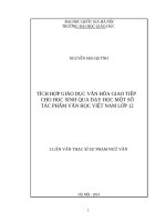 Tích hợp giáo dục văn hóa giao tiếp cho học sinh qua dạy học một số tác phẩm văn học việt nam lớp 12 