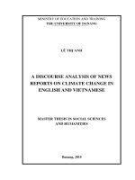 A discourse analysis of news reports on climate change in english and vietnamese