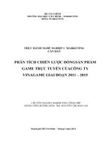 báo cáo thực hành nghề nghiệp Marketing căn bản: chiến lược cho công ty Vinagame
