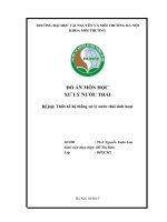 ĐỒ ÁN MÔN HỌC XỬ LÝ NƯỚC THẢI: Thiết kế hệ thống xử lý nước thải sinh hoạt