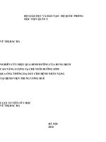 Nghiên cứu hiệu quả dinh dưỡng của dung dịch cao năng lượng tự chế nuôi dưỡng sớm qua ống thông dạ dày cho bệnh nhân nặng tại bệnh viện trung ương huế 