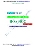 T dự đoán câu hỏi lí thuyết hữu cơ trong đề thi đại học