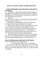 Đề cương QUẢN LÝ NHÀ NƯỚC VỀ MÔI TRƯỜNG