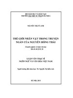 Thế giới nhân vật trong truyện ngắn của nguyễn hồng thái 