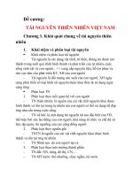 Đề cương: TÀI NGUYÊN THIÊN NHIÊN VIỆT NAM