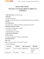 Giáo án Địa lý 7 bài 50: Thực hành Viết báo cáo về đặc điểm tự nhiên của Australia