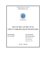 BÁO CÁO THỰC TẬP THỰC TẾ TẠI CÔNG TY TNHH MỘT THÀNH VIÊN HÙNG HUỆ