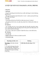 Giáo án Hóa học 11 bài 42: Luyện tập dẫn xuất Halogen, Ancol và Phenol