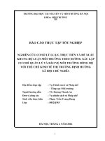 NGHIÊN CỨU CƠ SỞ LÝ LUẬN, THỰC TIỄN VÀ ĐỀ XUẤT KHUNG BỘ LUẬT MÔI TRƯỜNG THEO HƯỚNG XÁC LẬP CƠ CHẾ QUẢN LÝ VÀ BẢO VỆ MÔI TRƯỜNG ĐỒNG BỘ