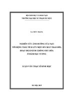 Nghiên cứu ảnh hưởng của nacl tới động thái tích lũy một số chất trao đổi, hoạt độ enzym chống oxy hóa ở mầm đậu tương 
