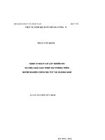 Nguy cơ lây nhiễm HIV và hiệu quả can thiệp dự phòng trên nhóm nghiện chích ma túy tại quảng nam 