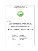 Đánh giá công tác quy hoạch sử dụng đất trên địa bàn phường phú xá – thành phố thái nguyên   tỉnh thái nguyên, giai đoạn 2011   2014