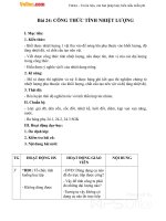 Giáo án Vật lý 8 bài 24: Công thức tính nhiệt lượng