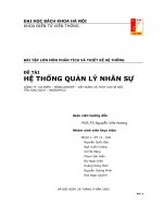 ĐỀ tài hệ THỐNG QUẢN lí NHÂN sự CÔNG TY cơ điện – NÔNG NGHIỆP – xây DỰNG và THỦY lợi hà nội 