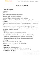 Giáo án Hóa học 10 bài 38: Cân bằng hóa học