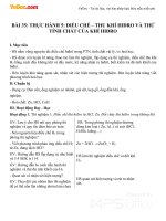Giáo án Hóa học 8 bài 35: Bài thực hành 5 Điều chế - Thu khí hiđro. Thử tính chất của khí hiđro