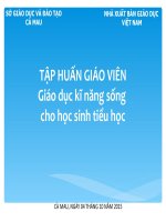 Giáo dục kĩ năng sống cho học sinh tiểu học-tài liệu tập huấn cực hay
