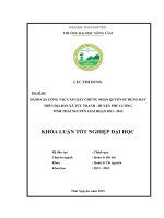 Đánh giá công tác cấp giấy chứng nhận quyền sử dụng đất trên địa bàn xã Tức Tranh  huyện Phú Lương  tỉnh Thái Nguyên, giai đoạn 2011  2013