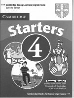 Starters 4 anwers booklet 